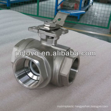 Stainless steel 3way thread ball valve